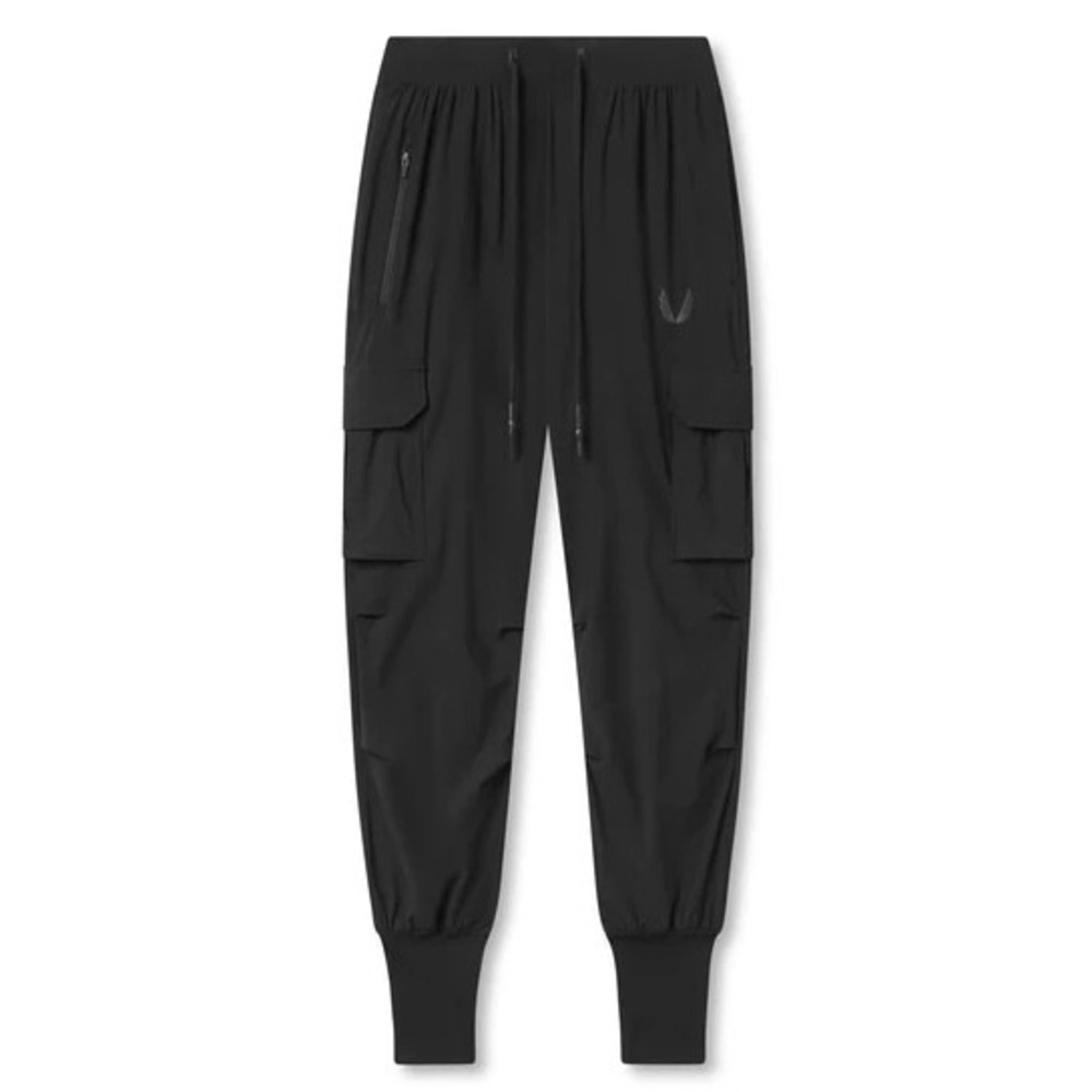 ASRV Men's Technical Cargo High Rib Joggers Black Men Athletic Training Pants XL